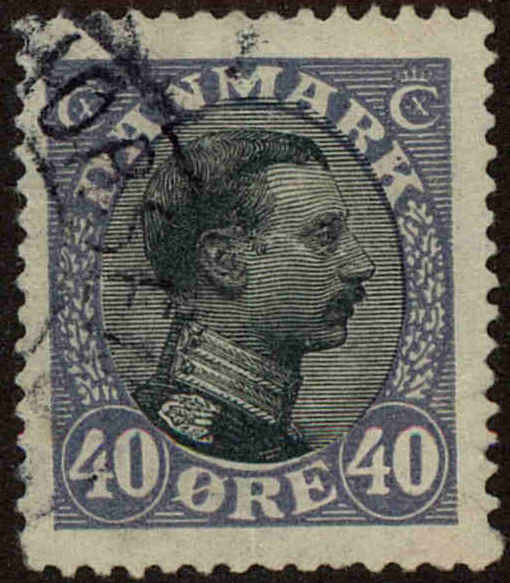 Front view of Denmark 117 collectors stamp
