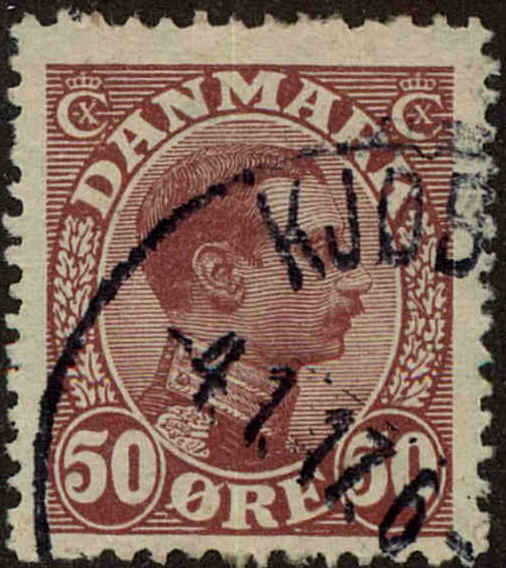 Front view of Denmark 120 collectors stamp