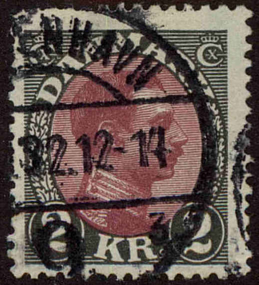 Front view of Denmark 123 collectors stamp