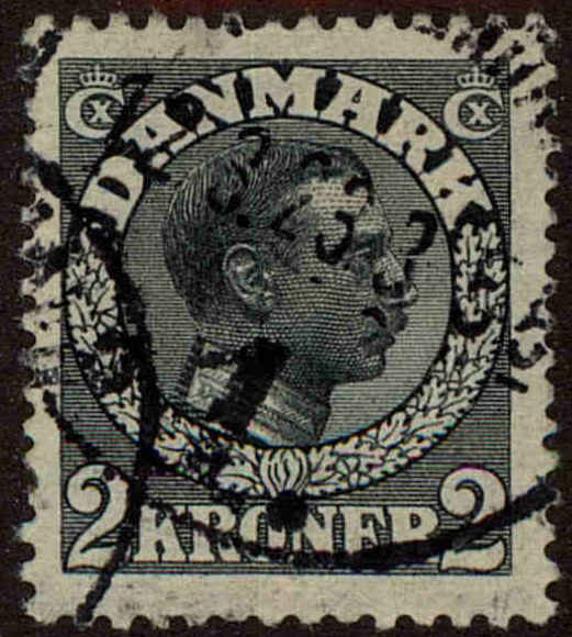 Front view of Denmark 133 collectors stamp