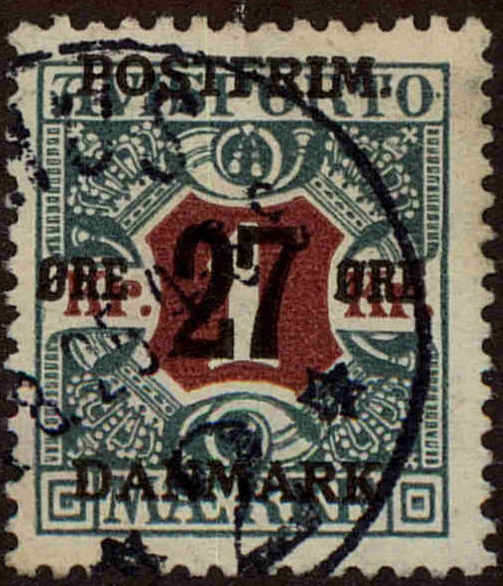 Front view of Denmark 154 collectors stamp