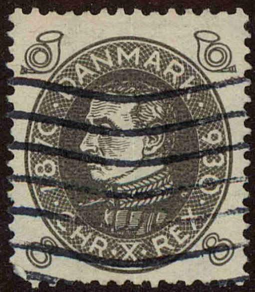 Front view of Denmark 212 collectors stamp