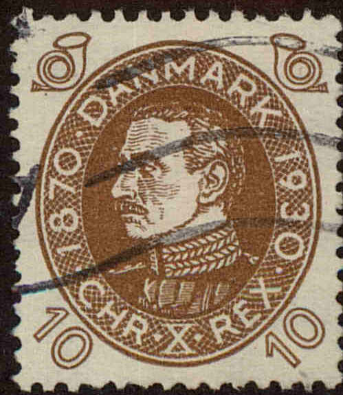 Front view of Denmark 213 collectors stamp