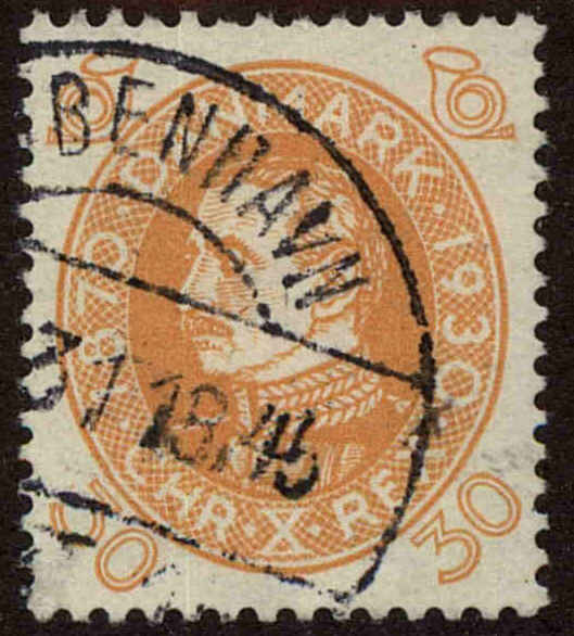 Front view of Denmark 217 collectors stamp