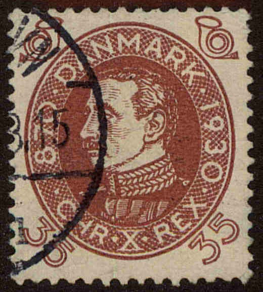Front view of Denmark 218 collectors stamp