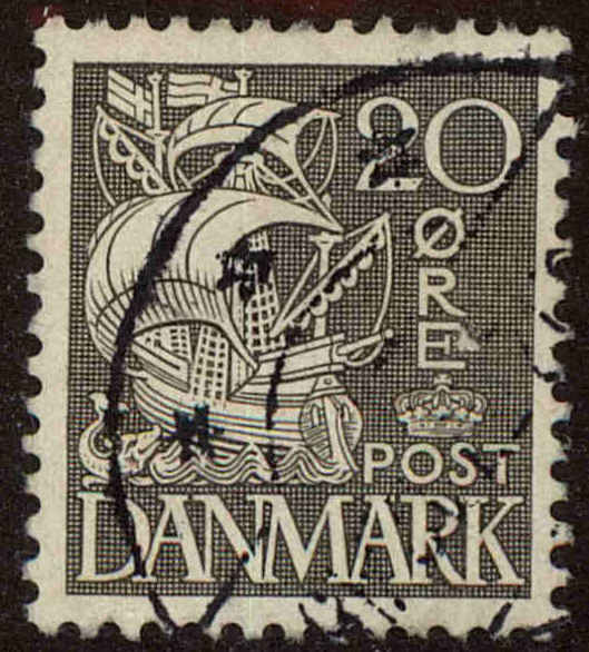 Front view of Denmark 232 collectors stamp