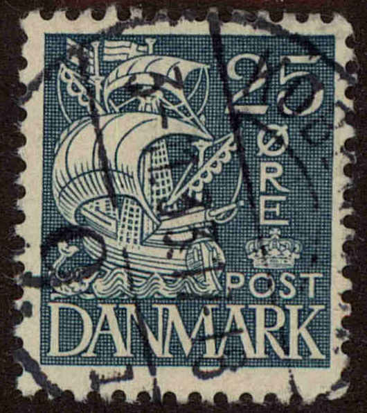 Front view of Denmark 233 collectors stamp