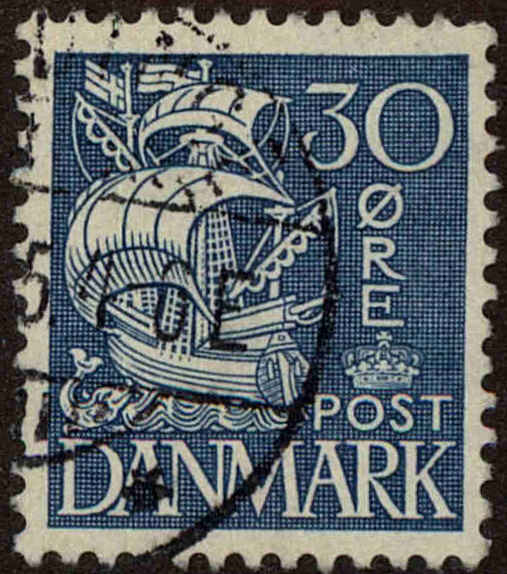 Front view of Denmark 236 collectors stamp