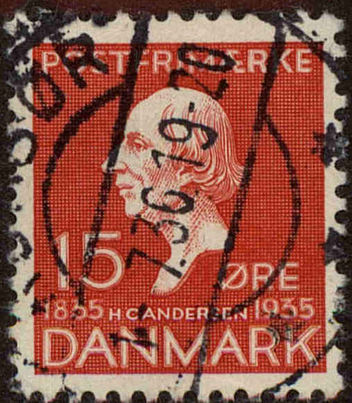 Front view of Denmark 249 collectors stamp