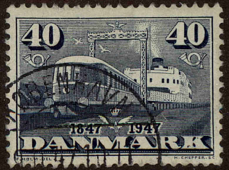 Front view of Denmark 303 collectors stamp