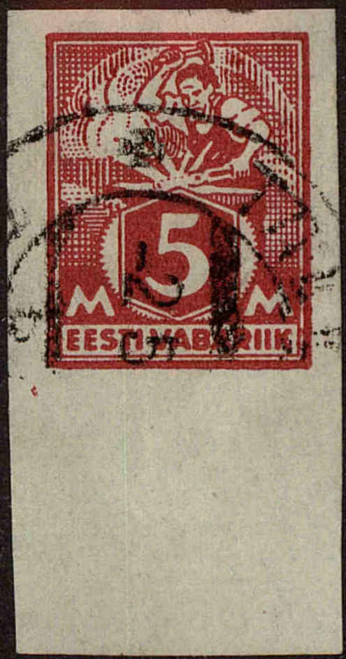 Front view of Estonia 62 collectors stamp