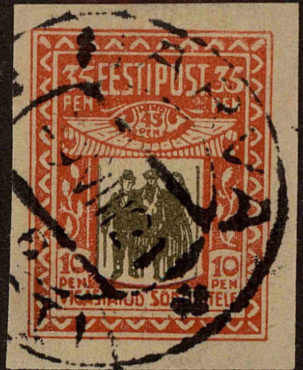 Front view of Estonia B1 collectors stamp