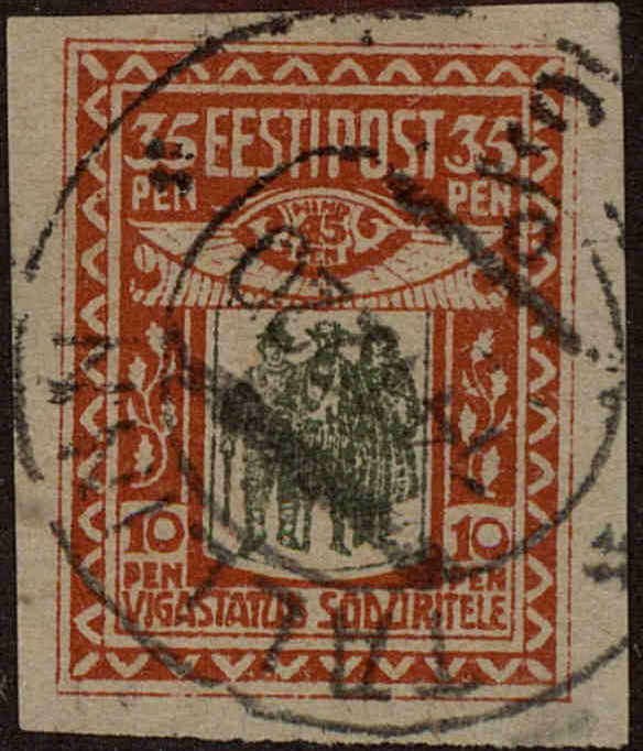 Front view of Estonia B1 collectors stamp
