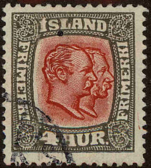Front view of Iceland 101 collectors stamp