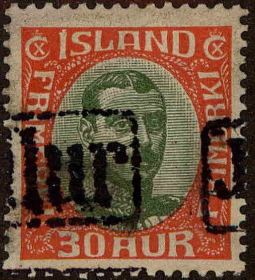 Front view of Iceland 122 collectors stamp