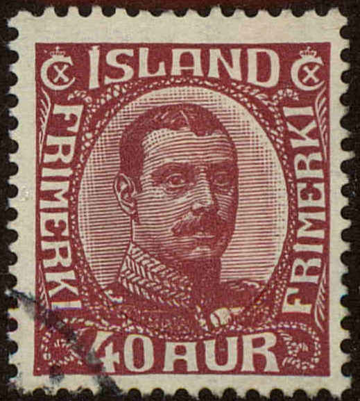Front view of Iceland 123 collectors stamp