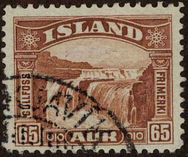 Front view of Iceland 174 collectors stamp