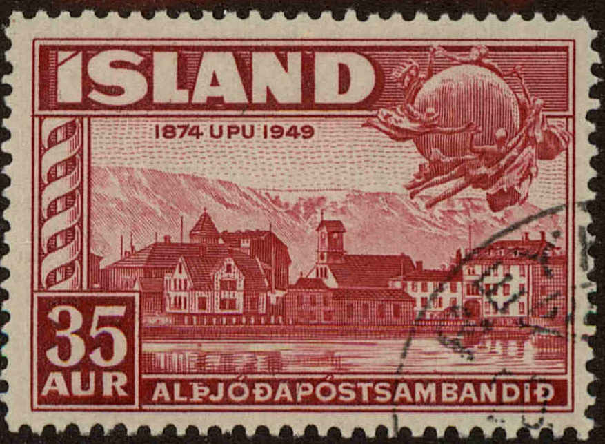 Front view of Iceland 254 collectors stamp