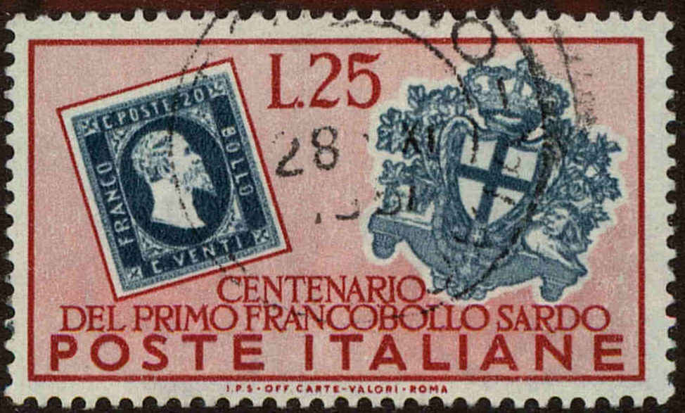 Front view of Italy 588 collectors stamp
