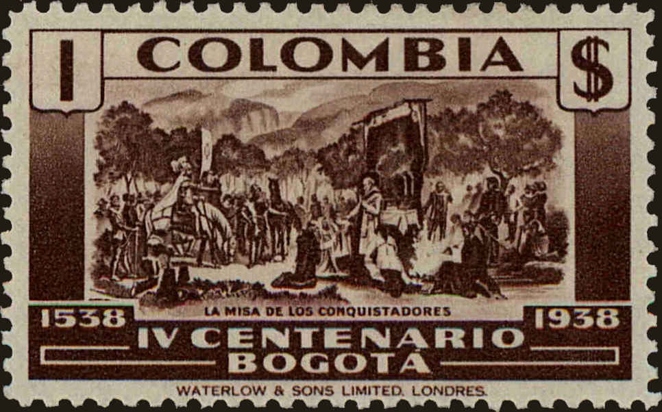 Front view of Colombia 463 collectors stamp