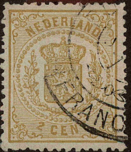 Front view of Netherlands 21 collectors stamp