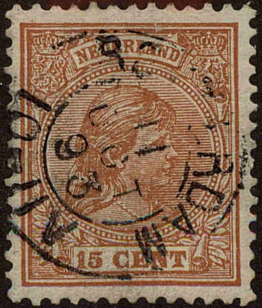 Front view of Netherlands 45a collectors stamp