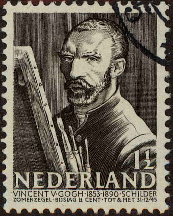 Front view of Netherlands B123 collectors stamp