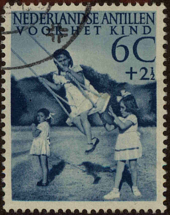 Front view of Netherlands Antilles B12 collectors stamp