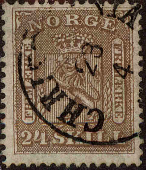 Front view of Norway 10 collectors stamp