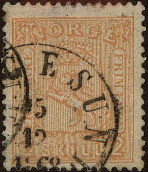 Front view of Norway 12 collectors stamp