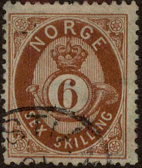 Front view of Norway 20 collectors stamp