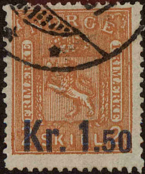 Front view of Norway 60 collectors stamp