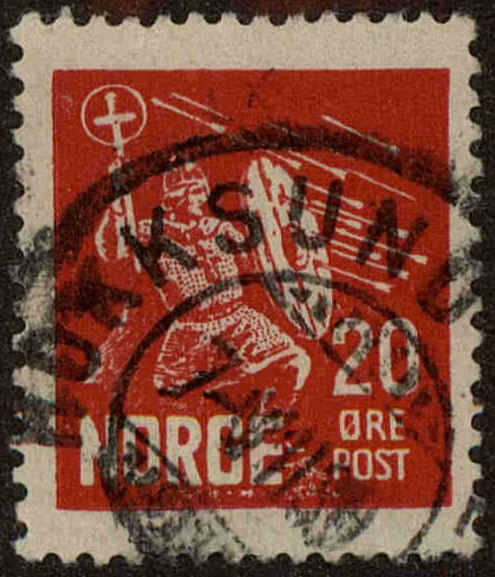 Front view of Norway 152 collectors stamp