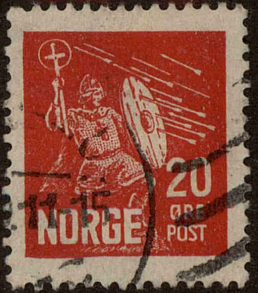 Front view of Norway 152 collectors stamp