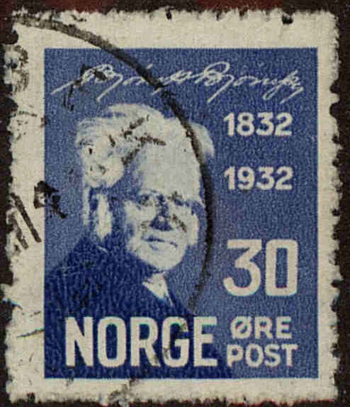 Front view of Norway 157 collectors stamp