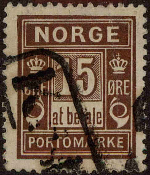 Front view of Norway J4 collectors stamp