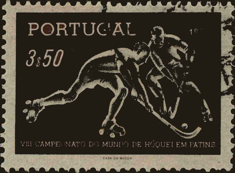 Front view of Portugal 750 collectors stamp