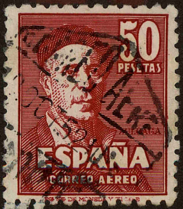 Front view of Spain C124 collectors stamp