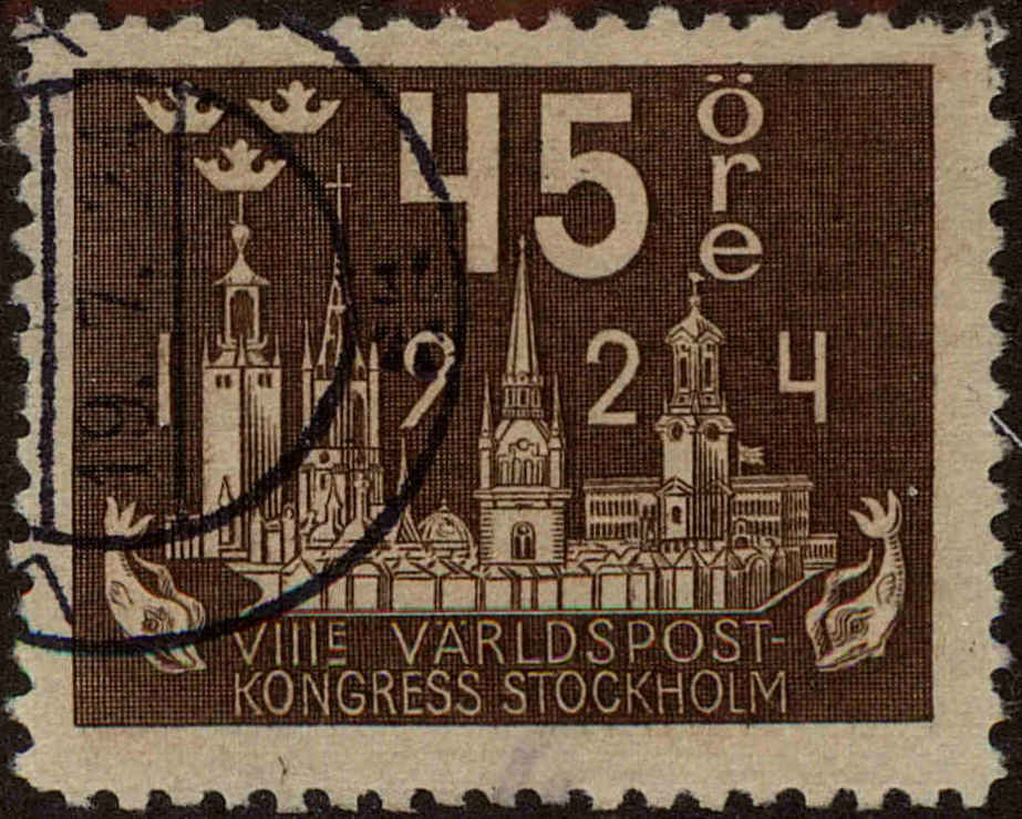Front view of Sweden 205 collectors stamp