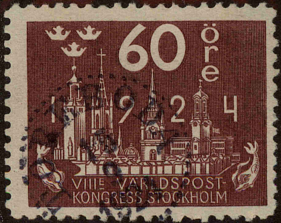 Front view of Sweden 207 collectors stamp