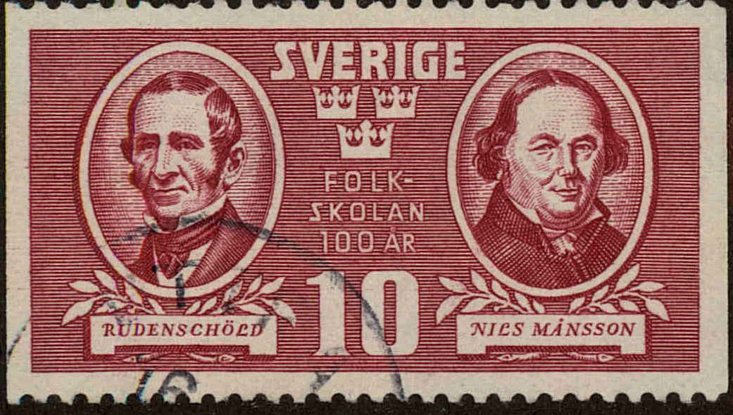 Front view of Sweden 332 collectors stamp