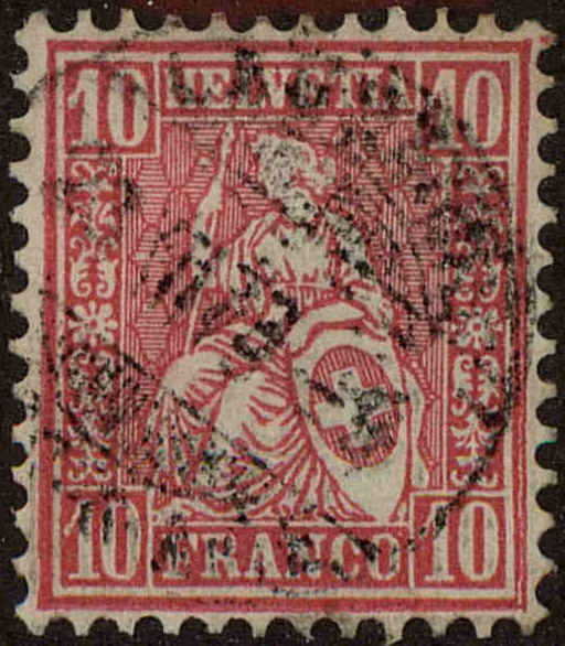 Front view of Switzerland 53 collectors stamp