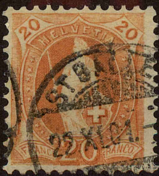 Front view of Switzerland 82b collectors stamp