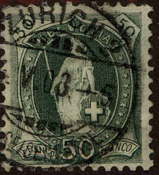 Front view of Switzerland 96a collectors stamp