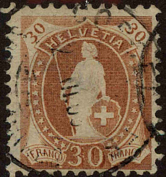 Front view of Switzerland 121 collectors stamp