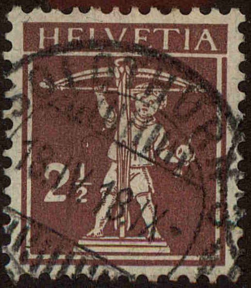 Front view of Switzerland 154 collectors stamp