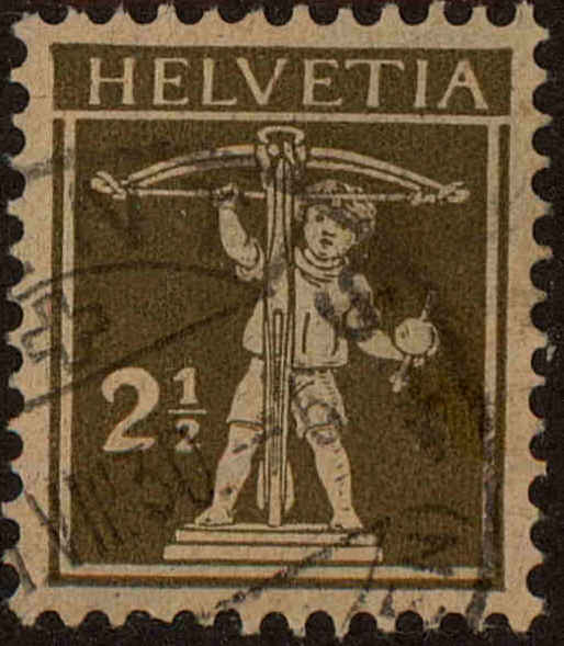 Front view of Switzerland 155 collectors stamp