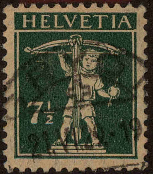 Front view of Switzerland 163 collectors stamp