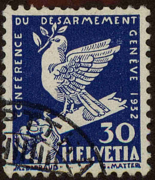 Front view of Switzerland 213 collectors stamp