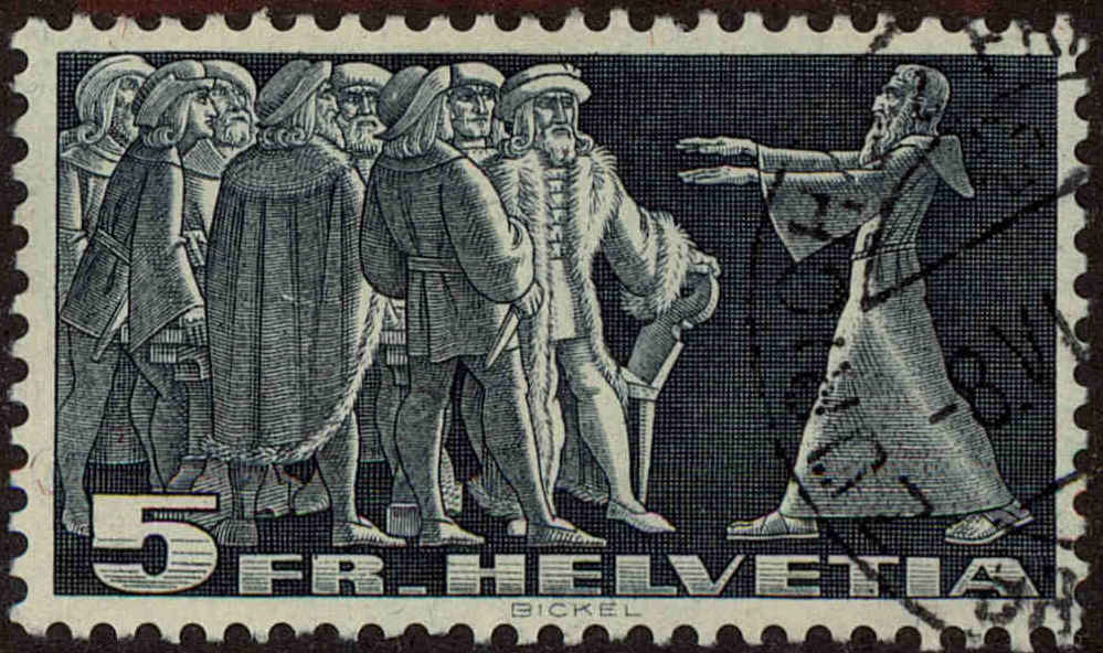 Front view of Switzerland 285 collectors stamp